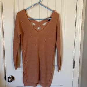 Beige-Pink Long Sweater